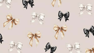 Elegant Aesthetic Bow Pattern Wallpaper