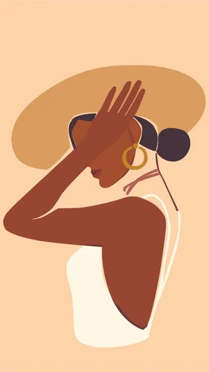 Elegant Afrocentric Woman Illustration Wallpaper