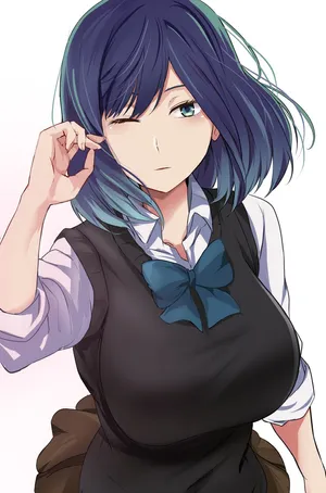 Elegant Anime Character Adjusting Glasses Wallpaper