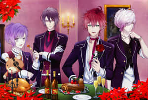 Elegant_ Anime_ Characters_ Festive_ Gathering Wallpaper