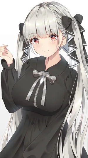 Elegant Anime Girlwith Silver Hair Wallpaper