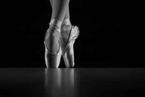 Elegant_ Ballet_ Pointe_ Shoes_in_ Monochrome Wallpaper