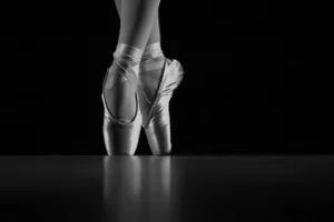 Elegant_ Ballet_ Pointe_ Shoes_in_ Monochrome Wallpaper
