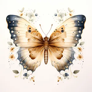 Elegant Beige Butterfly Art Wallpaper