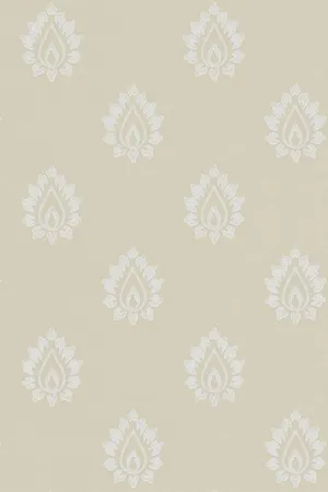 Elegant Beige Damask Pattern Wallpaper