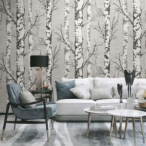 Elegant Birch Tree Wallpaper Living Room Wallpaper