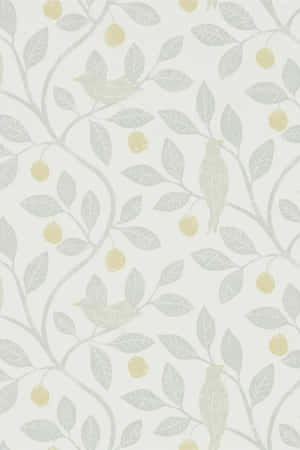 Elegant Birdand Berry Pattern Wallpaper
