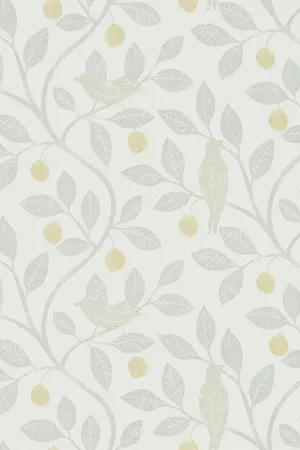 Elegant Birdand Berry Pattern Wallpaper