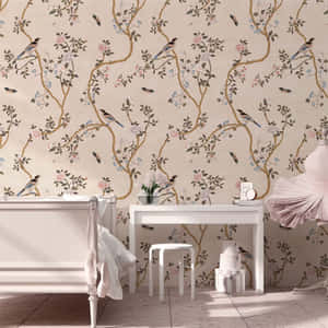 Elegant Birdand Floral Wallpaper Interior Wallpaper