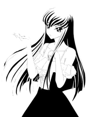 Elegant Black And White Anime Girl Wallpaper