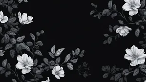 Elegant Black And White Floral Wallpaper