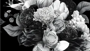 Elegant Black And White Floral Wallpaper