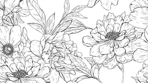 Elegant Black And White Floral Wallpaper