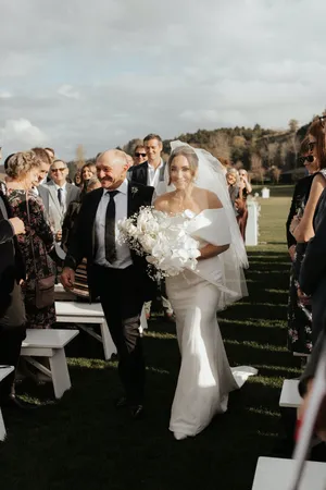 Elegant Black And White Wedding Setup Wallpaper