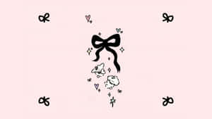 Elegant Black Bow Design Wallpaper