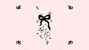 Elegant Black Bow Design Wallpaper