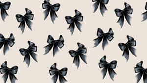 Elegant Black Bow Pattern Wallpaper