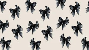 Elegant Black Bow Pattern Wallpaper