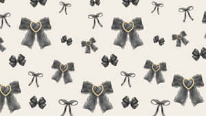 Elegant Black Bow Pattern Wallpaper