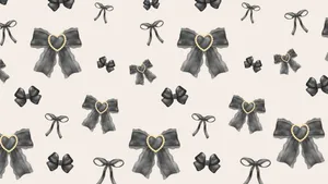 Elegant Black Bow Pattern Wallpaper