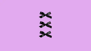 Elegant Black Bow Trio Wallpaper