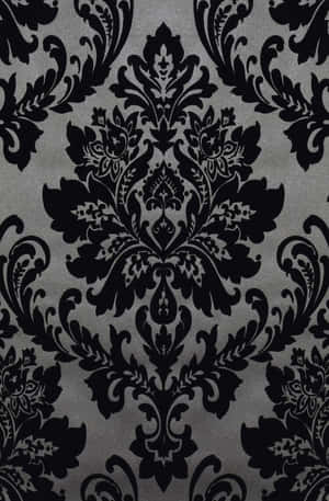 Elegant Black Damask Pattern Wallpaper