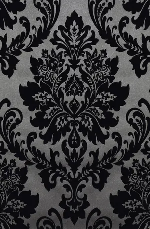 Elegant Black Damask Pattern Wallpaper