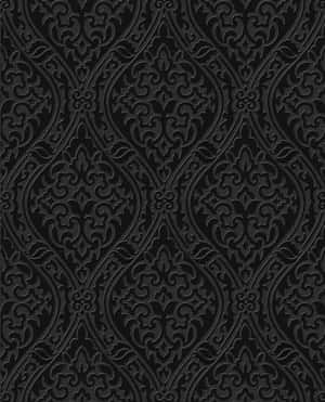 Elegant Black Damask Pattern Wallpaper