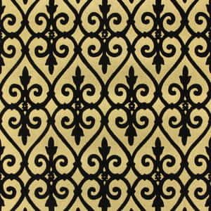 Elegant Black Damask Pattern Wallpaper