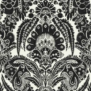 Elegant Black Damask Pattern Wallpaper