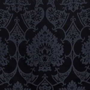 Elegant Black Damask Pattern Wallpaper