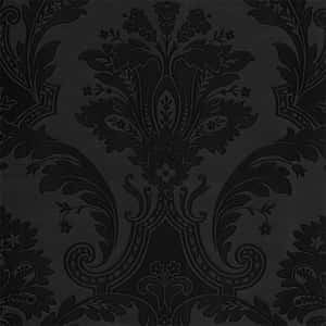 Elegant Black Damask Pattern Wallpaper