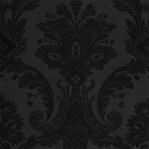 Elegant Black Damask Pattern Wallpaper