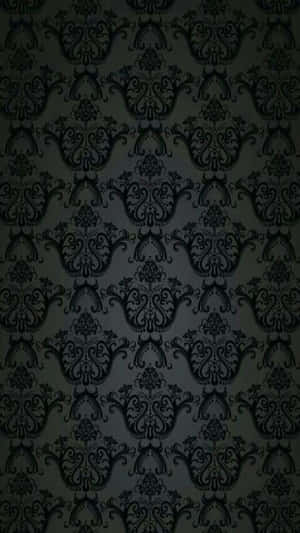 Elegant Black Damask Pattern Wallpaper