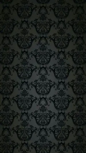Elegant Black Damask Pattern Wallpaper