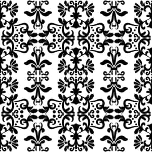 Elegant Black Damask Pattern Wallpaper
