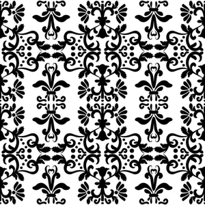 Elegant Black Damask Pattern Wallpaper