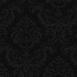 Elegant Black Damask Pattern Wallpaper
