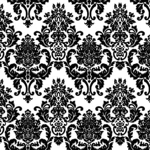 Elegant Black Damask Pattern Wallpaper