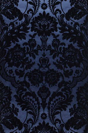 Elegant Black Damask Pattern Wallpaper