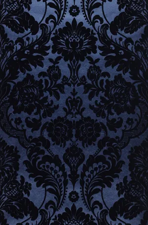 Elegant Black Damask Pattern Wallpaper