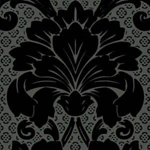 Elegant Black Damask Pattern Wallpaper