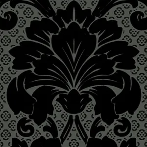 Elegant Black Damask Pattern Wallpaper