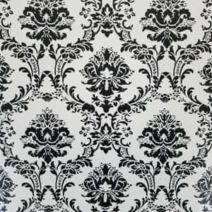 Elegant Black Damask Pattern Wallpaper