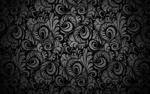 Elegant Black Damask Pattern Wallpaper