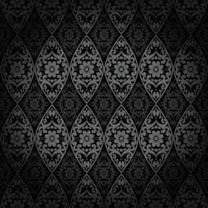 Elegant Black Damask Pattern Wallpaper