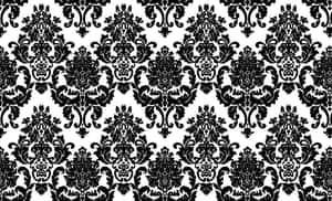 Elegant Black Damask Pattern Wallpaper