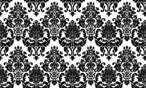 Elegant Black Damask Pattern Wallpaper