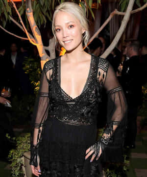 Elegant Black Dress Event Wallpaper