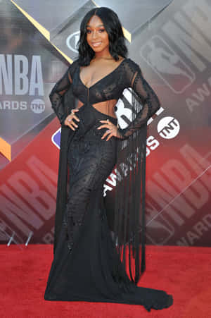 Elegant Black Dressat N B A Awards Wallpaper